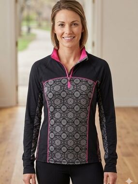 Kyodan Outdoor Women’s Floral Mandala Quarter-Zip Pullover